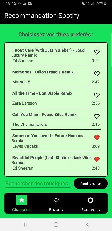 Application de recommandation Spotify 2
