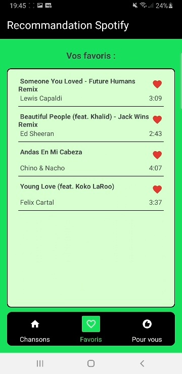 Application de recommandation Spotify 3